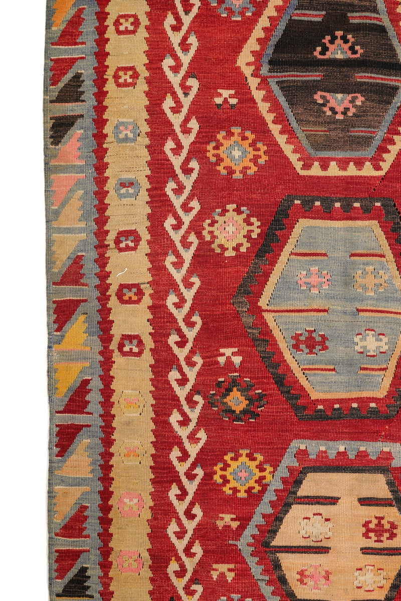 Antique Anatolian Tribal Kilim 10' x 6'10"