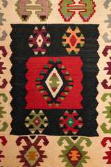 Vintage European Pirot Kilim 4' x 2'