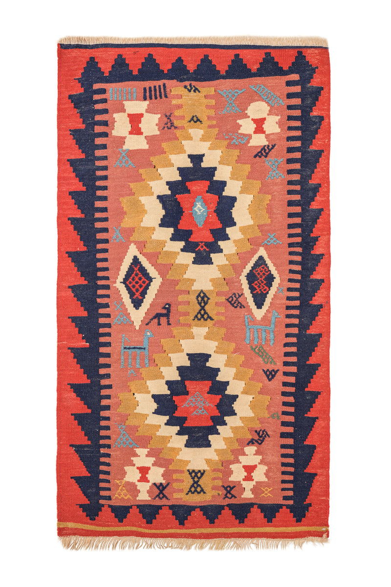 Vintage Anatolian Kilim 4'3" x 2'4"