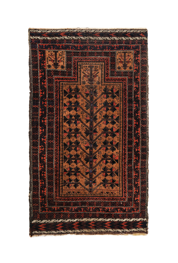 Antique baloch collector prayer rug 4'6" x 2'9"