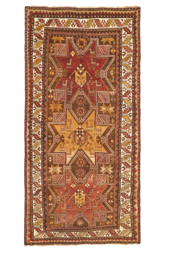 Antique Caucasian Shirvan Rug 9'3" x 4'5"