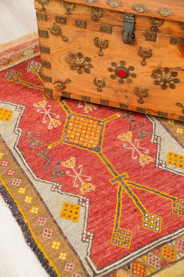 Vintage Turkish Cappadocia Kilim 3' X 1'9"