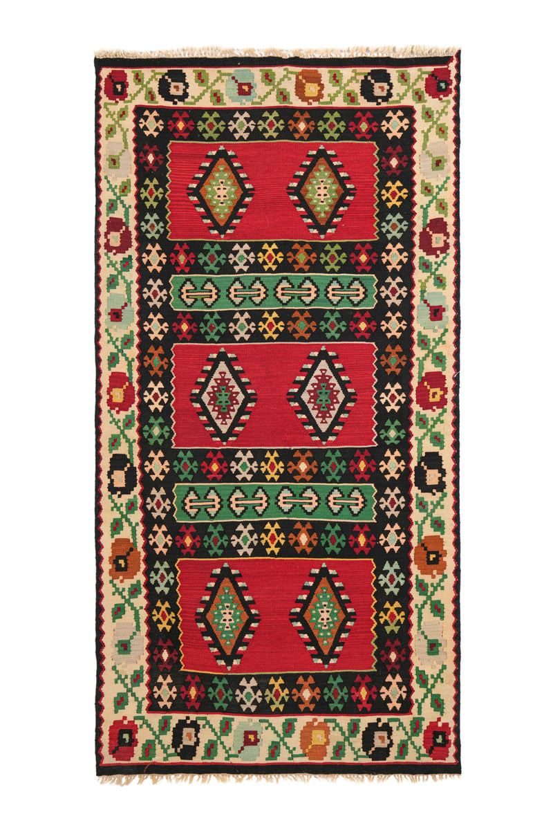 Vintage Balkan Kilim 6'4" X 3'3"