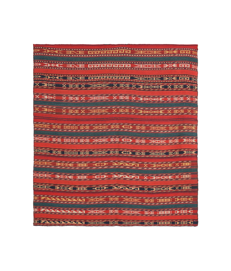 Antique Uzbek Jajim Kilim 4'9" x 4'5"