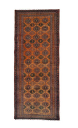 Vintage Turkoman Tekke Hallway Rug 9'9" x 4'2"