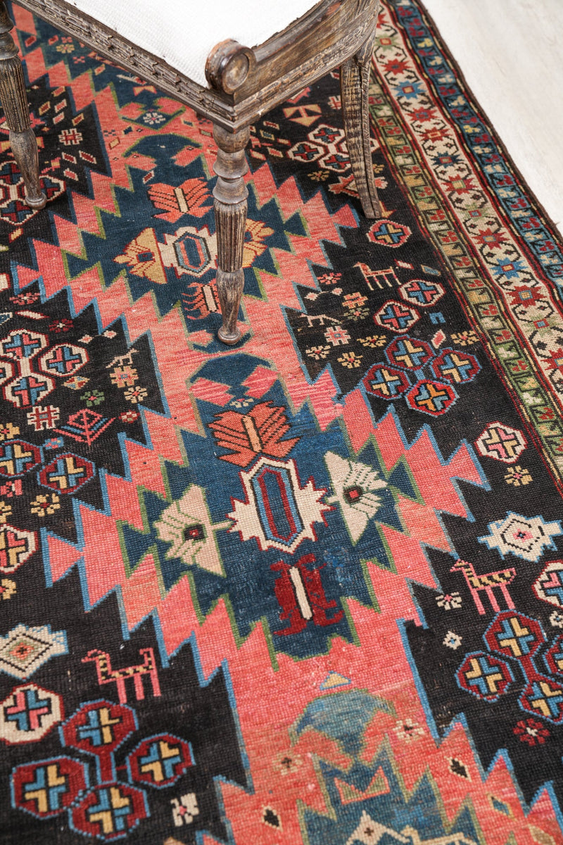 Antique Caucasian Karabagh Hallway Rug 9'4" x 4'