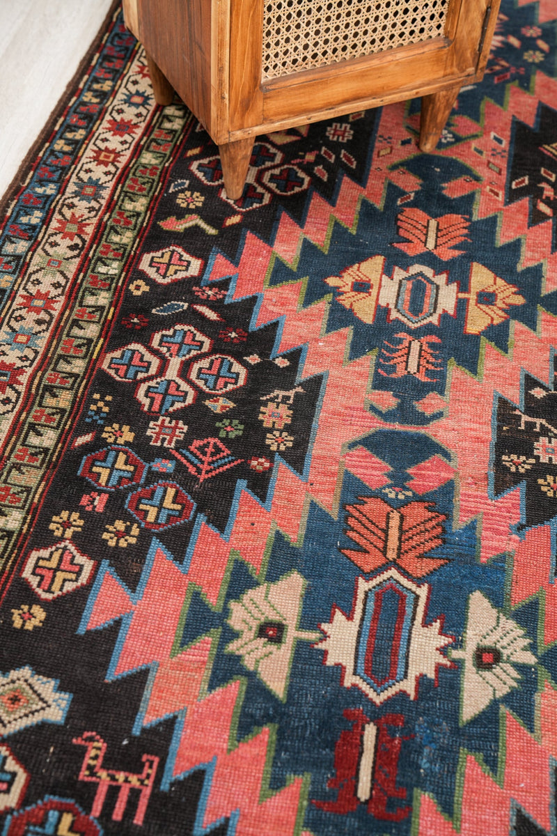 Antique Caucasian Karabagh Hallway Rug 9'4" x 4'