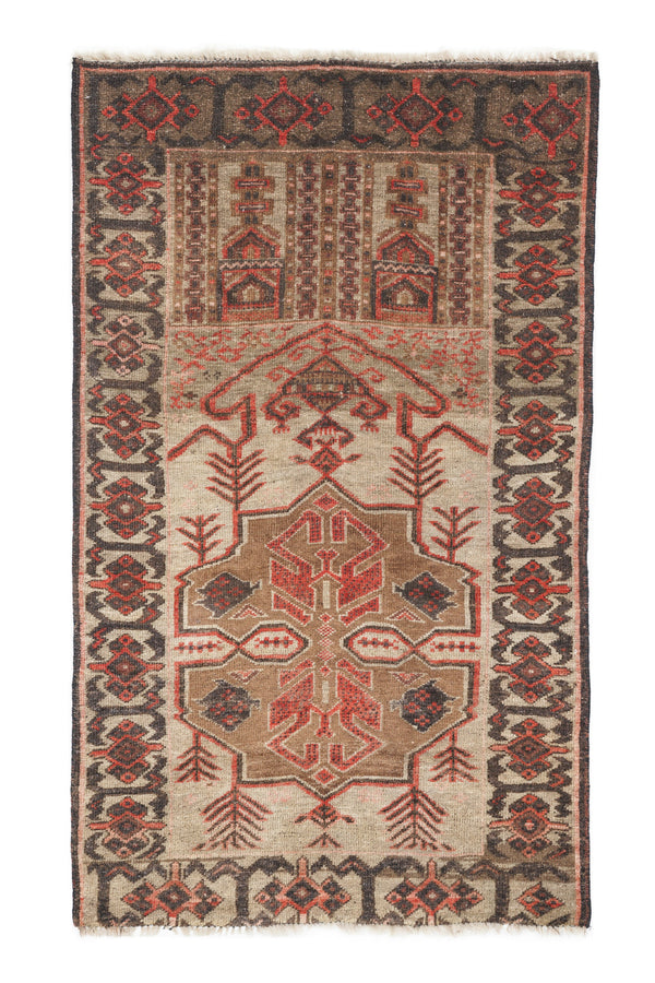 Vintage Baloch Tribal Rug 4'7" x 3'