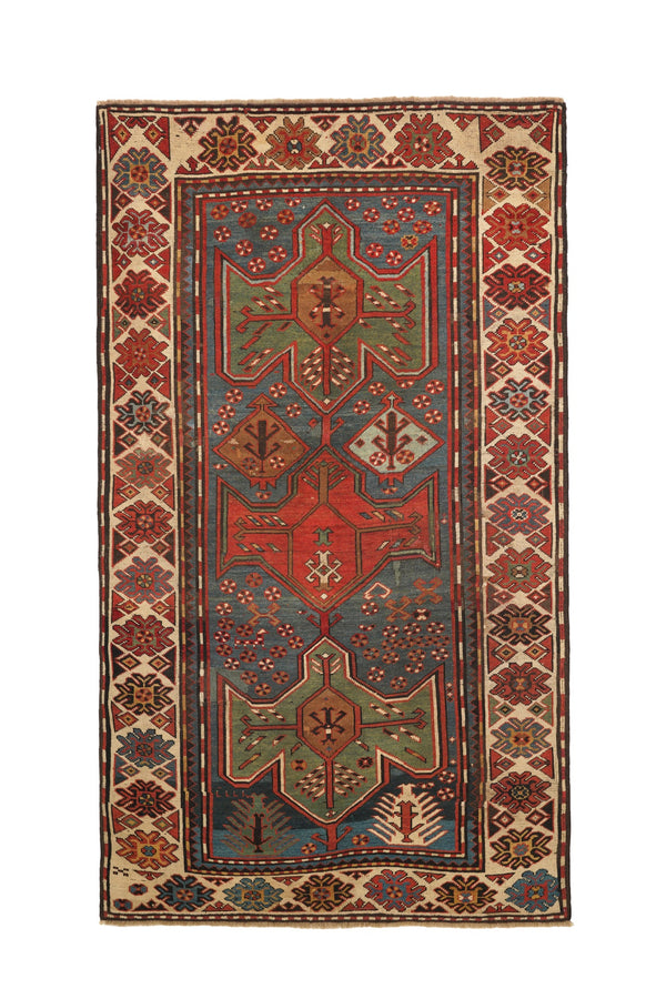 Antique Caucasian Sewan Kazak Rug 7' x 4'2"