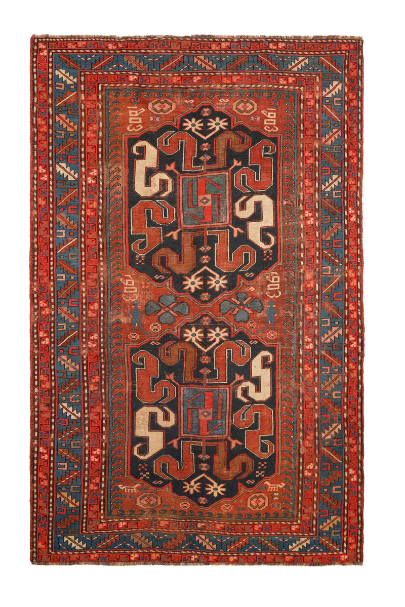 Antique Caucasian Cloud Band Kazak Rug 7'7" x 4'8"