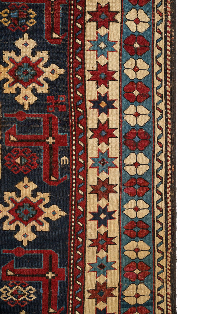 Antique Caucasian Karakashly Rug 4'4" x 3'5"