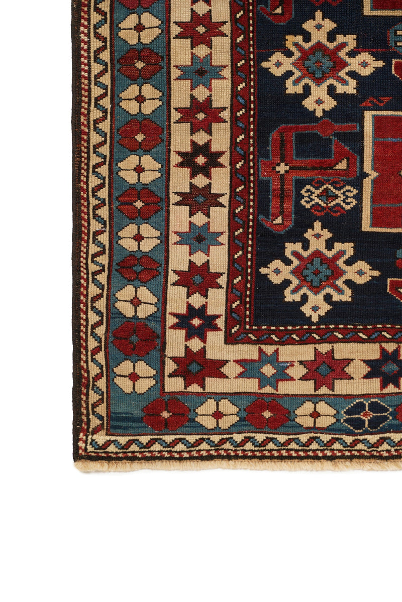 Antique Caucasian Karakashly Rug 4'4" x 3'5"