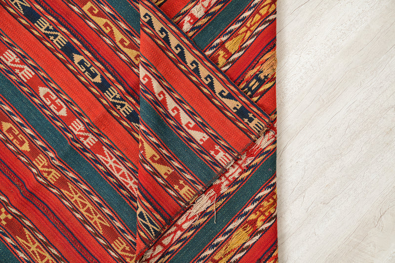 Antique Uzbek Jajim Kilim 4'9" x 4'5"