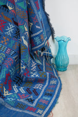 VINTAGE MOROCCAN INDIGO KILIM 4'6 X 3'