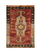 Vintage Turkish Oushak Rug 2'9" x 1'9"
