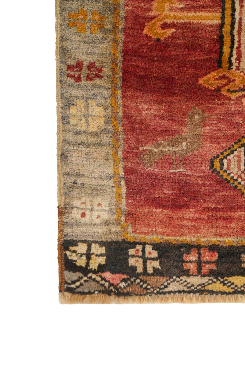 Vintage Turkish Oushak Rug 2'9" x 1'9"