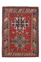 Antique Caucasian "LESGHI STAR"  Kilim 9' x 6'