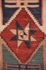 Antique Caucasian "LESGHI STAR"  Kilim 9' x 6'