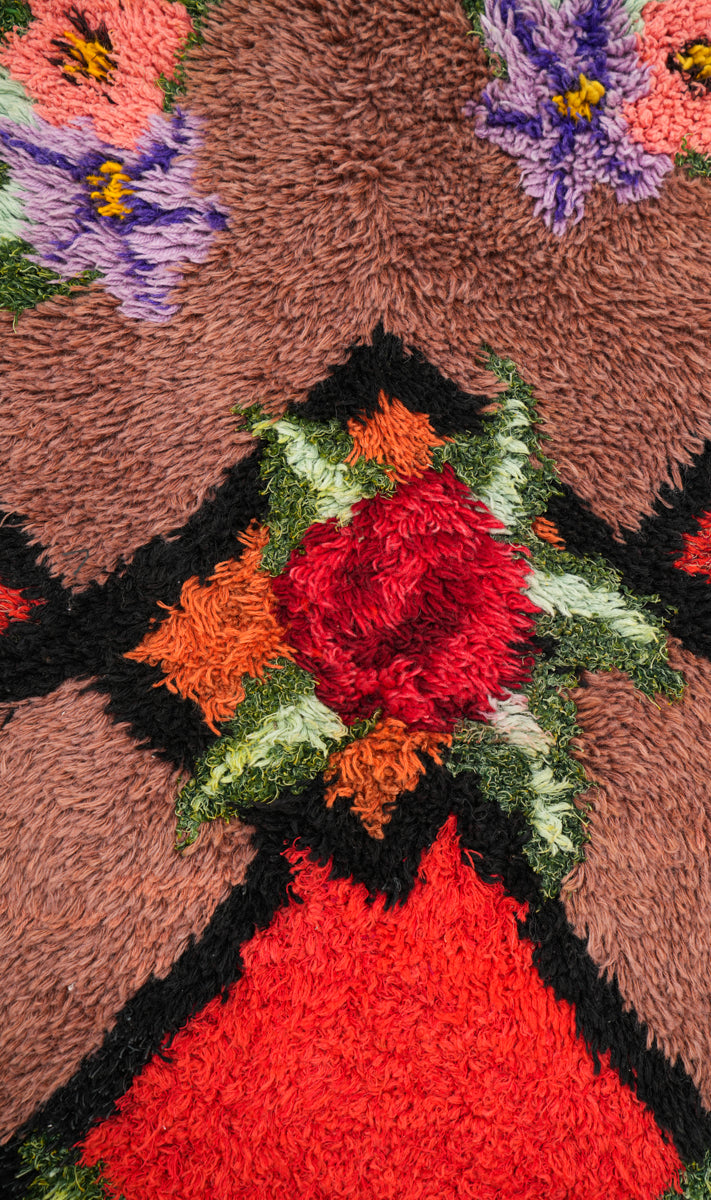 Vintage Scandinavian Rya Rug 6'4" X 2'3"